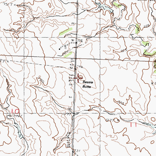 Topographic Map of Bessie Butte, SD