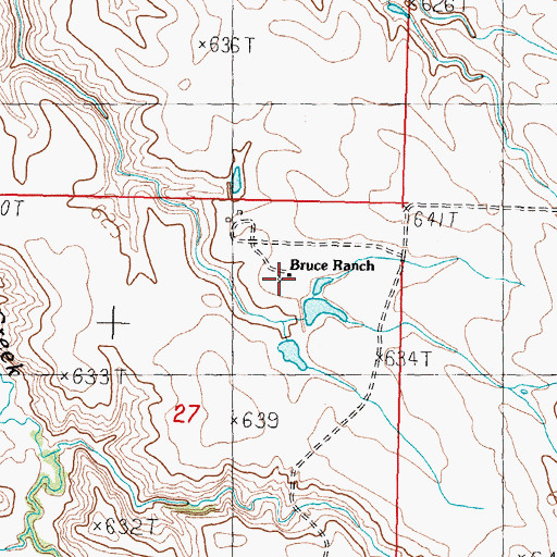 Topographic Map of Bruce Ranch, SD