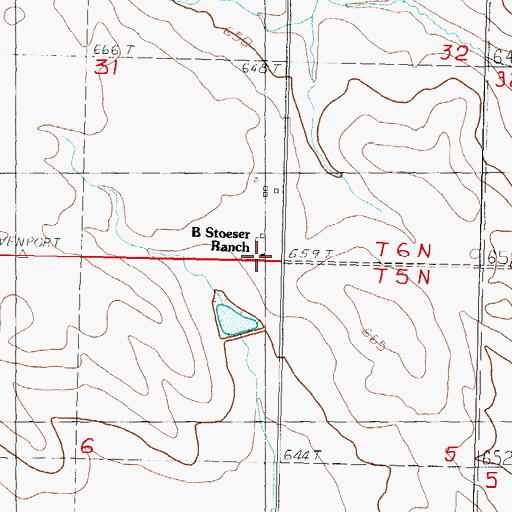 Topographic Map of B Stoeser Ranch, SD