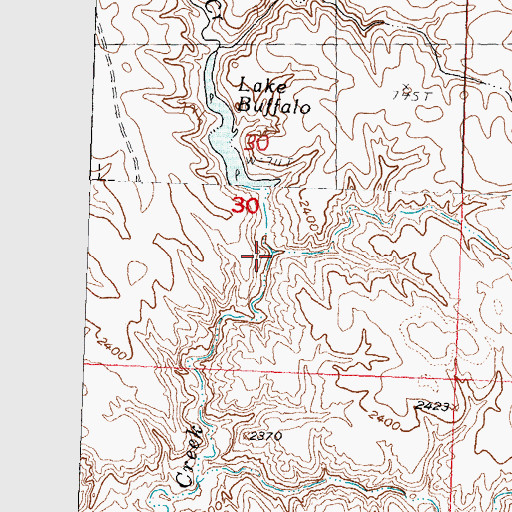 Topographic Map of Lake Buffalo, SD