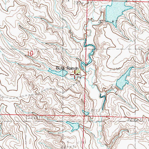 Topographic Map of Buls Ranch, SD