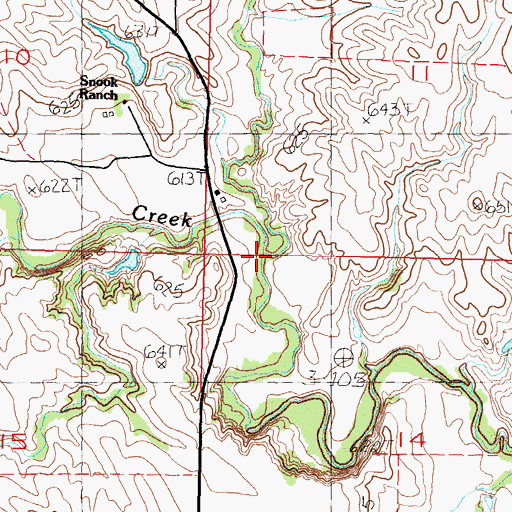 Topographic Map of Burnt Creek, SD