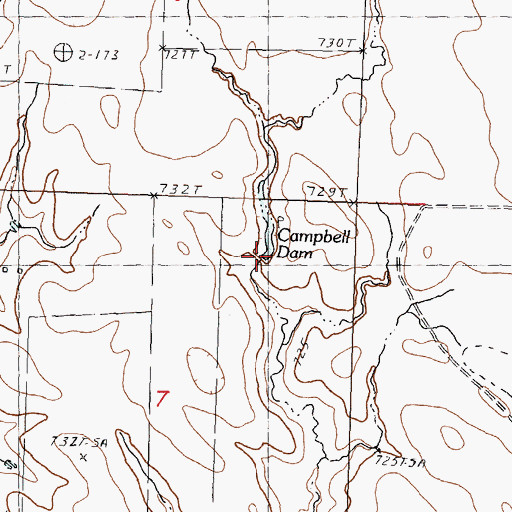 Topographic Map of Campbell Dam, SD