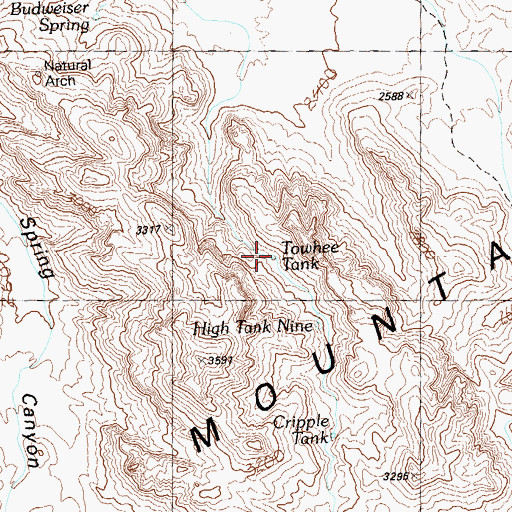 Topographic Map of Towhee Tank, AZ