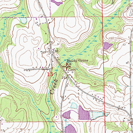 Topographic Map of Shady Grove Church, AL