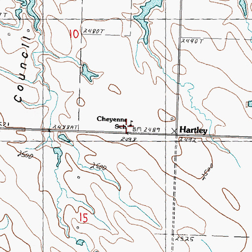 Topographic Map of Cheyenne School, SD