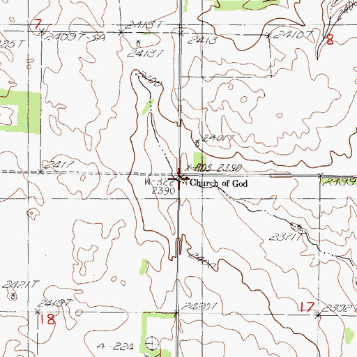 Topographic Map of Church of God, SD