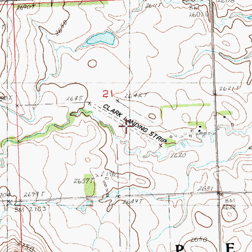 Topographic Map of Clark Landing Strip (historical), SD