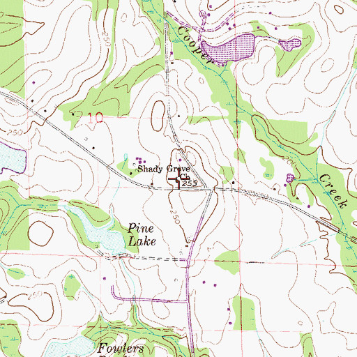Topographic Map of Shady Grove Church, AL