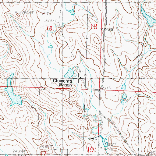 Topographic Map of Clements Ranch, SD