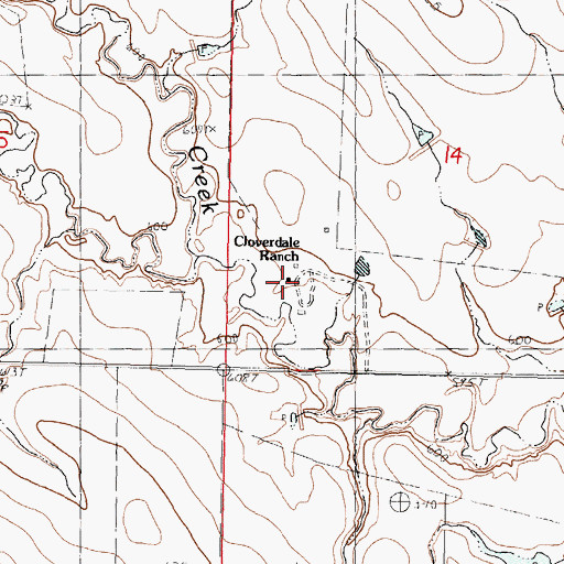 Topographic Map of Cloverdale Ranch, SD