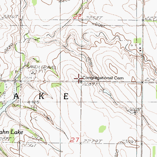 Topographic Map of Congregational Cemetery, SD