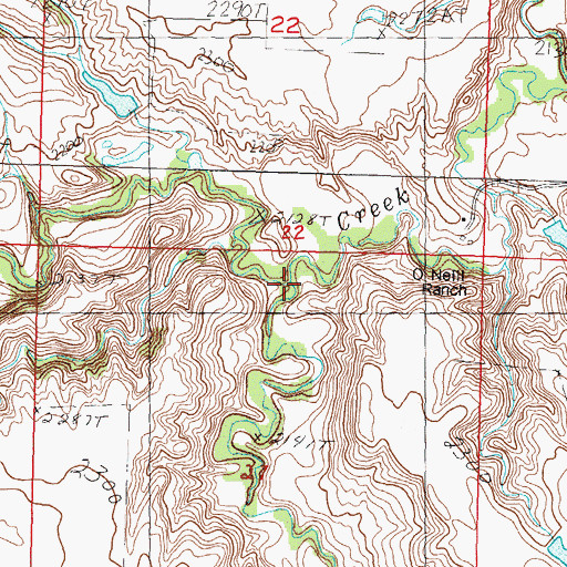 Topographic Map of Cottonwood Creek, SD