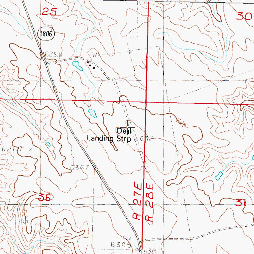 Topographic Map of Deal Landing Strip (historical), SD