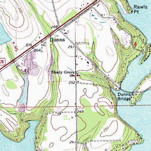 Topographic Map of Shady Grove Church, AL