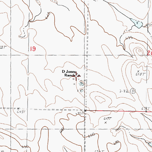 Topographic Map of D Jones Ranch, SD