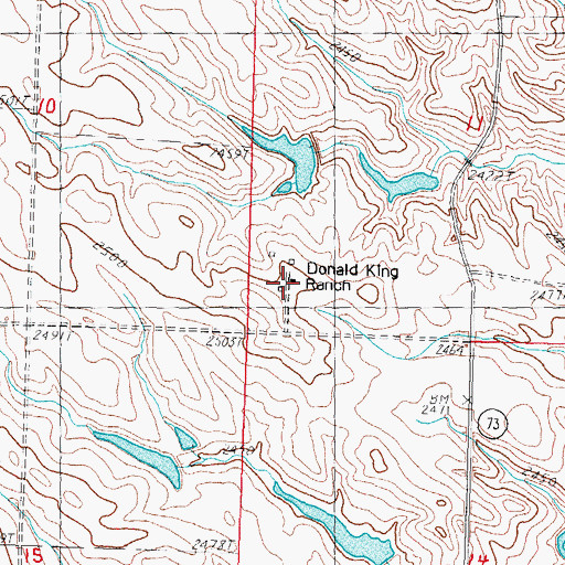 Topographic Map of Donald King Ranch, SD