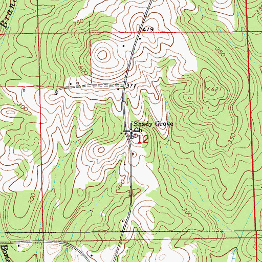 Topographic Map of Shady Grove Church, AL