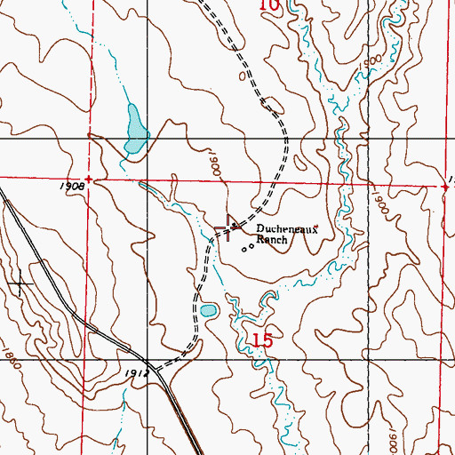 Topographic Map of Ducheneau Ranch, SD