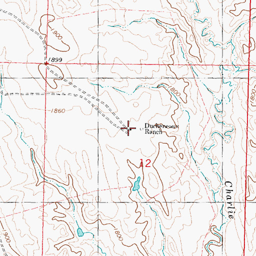 Topographic Map of Ducheneau Ranch, SD