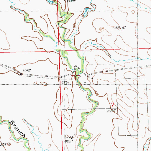 Topographic Map of East Branch Pine Creek, SD