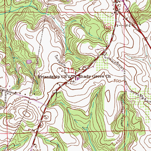 Topographic Map of Shady Grove Church, AL