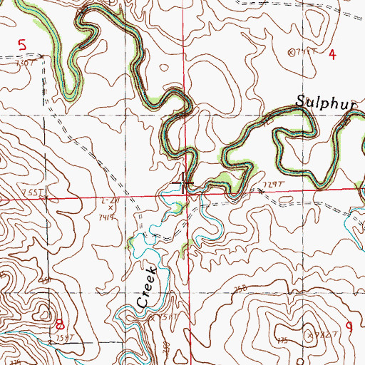 Topographic Map of Elm Creek, SD