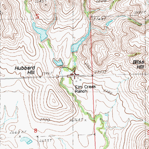 Topographic Map of Elm Creek Ranch, SD