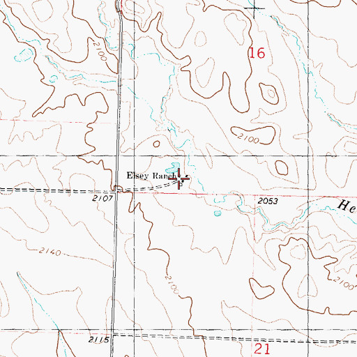 Topographic Map of Elsey Ranch, SD