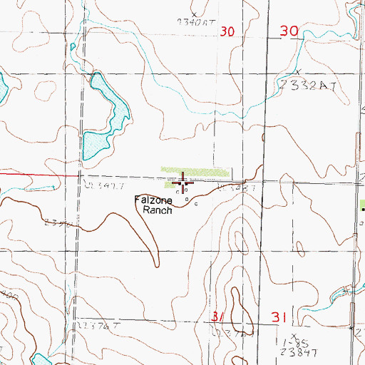 Topographic Map of Falzone Ranch, SD