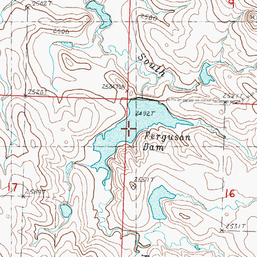 Topographic Map of Ferguson Dam, SD