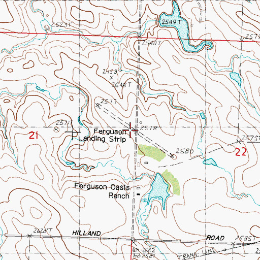 Topographic Map of Ferguson Landing Strip, SD