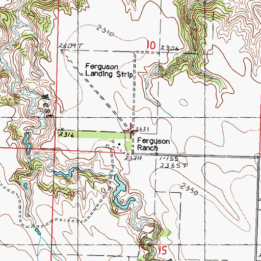 Topographic Map of Ferguson Landing Strip, SD
