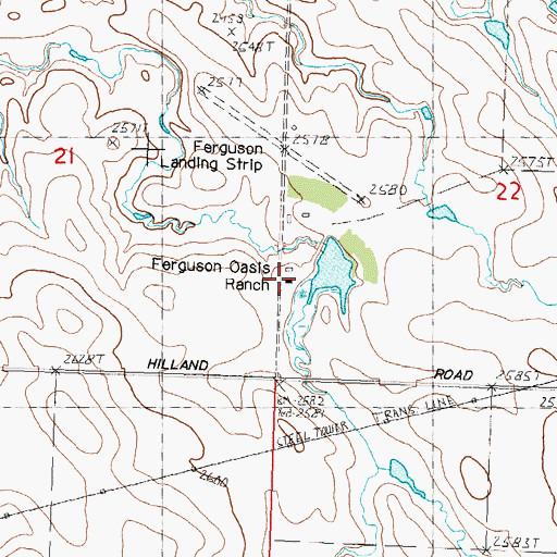 Topographic Map of Ferguson Oasis Ranch, SD
