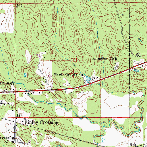 Topographic Map of Shady Grove Church, AL