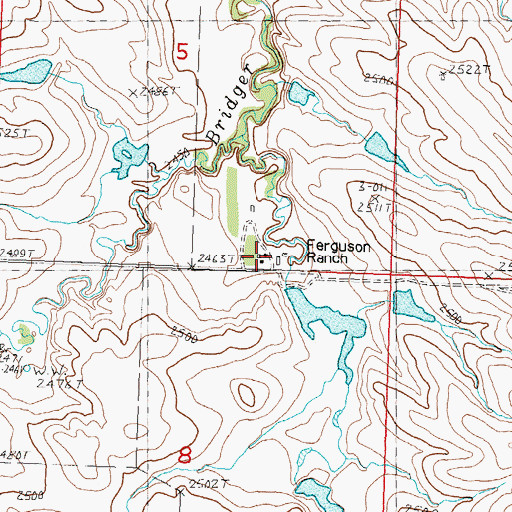 Topographic Map of Ferguson Ranch, SD