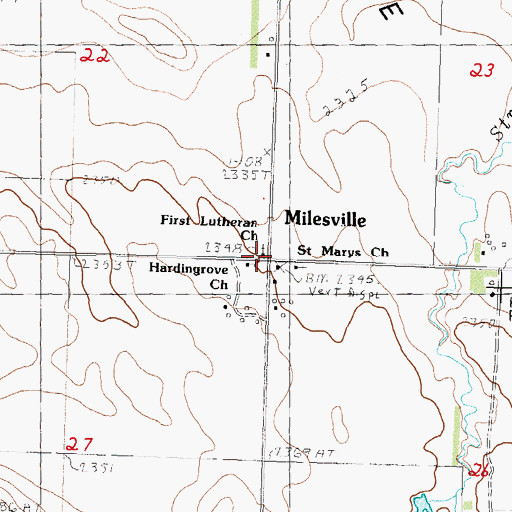 Topographic Map of First Lutheran Church, SD