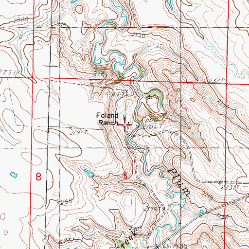 Topographic Map of Foland Ranch, SD