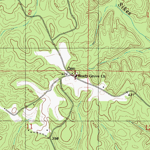 Topographic Map of Shady Grove Church, AL