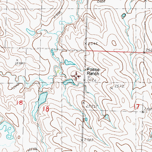 Topographic Map of Fosse Ranch, SD
