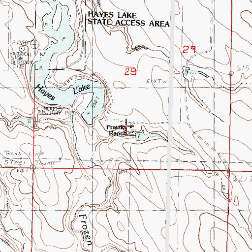 Topographic Map of Fratzke Ranch, SD