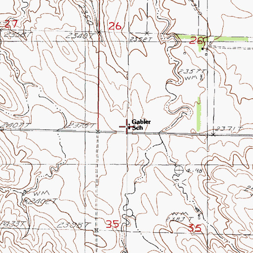 Topographic Map of Gabler School, SD