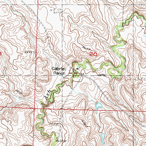 Topographic Map of Gabriel Ranch, SD