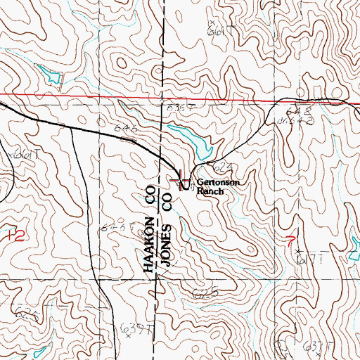 Topographic Map of Gertonson Ranch, SD