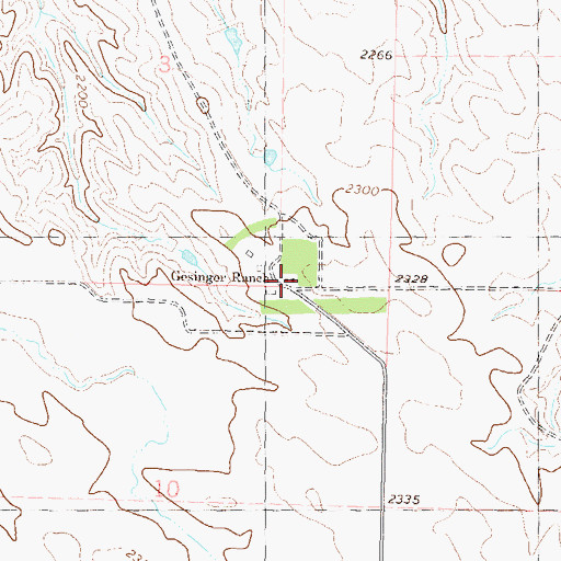 Topographic Map of Gesinger Ranch, SD