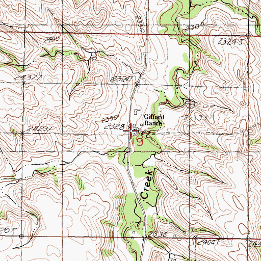 Topographic Map of Gifford Ranch, SD