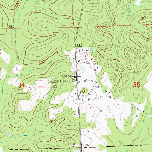 Topographic Map of Shady Grove Church, AL