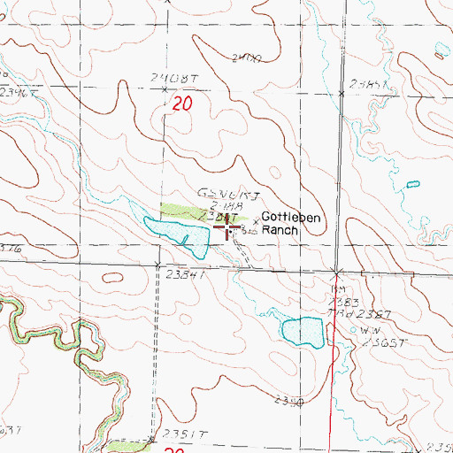 Topographic Map of Gottleben Ranch, SD