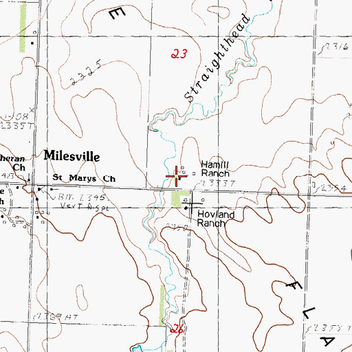 Topographic Map of Hamill Ranch, SD