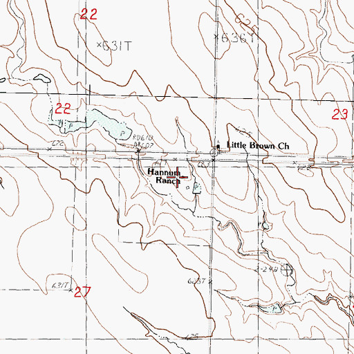 Topographic Map of Hannum Ranch, SD